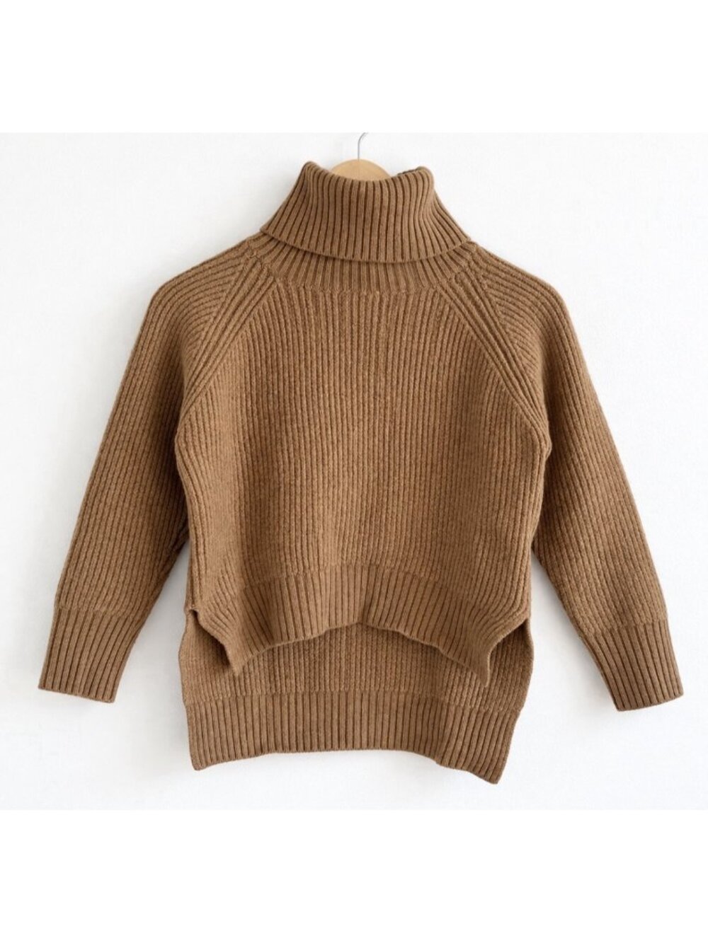 Aritzia Wilfred Free 100% Wool Turtleneck High Low Sweater Brown Women’s S